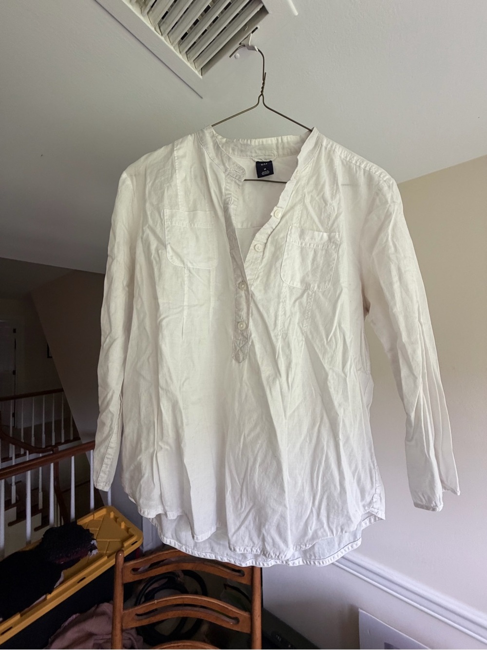 GAP White Women's Button-Down Tunic Shirt